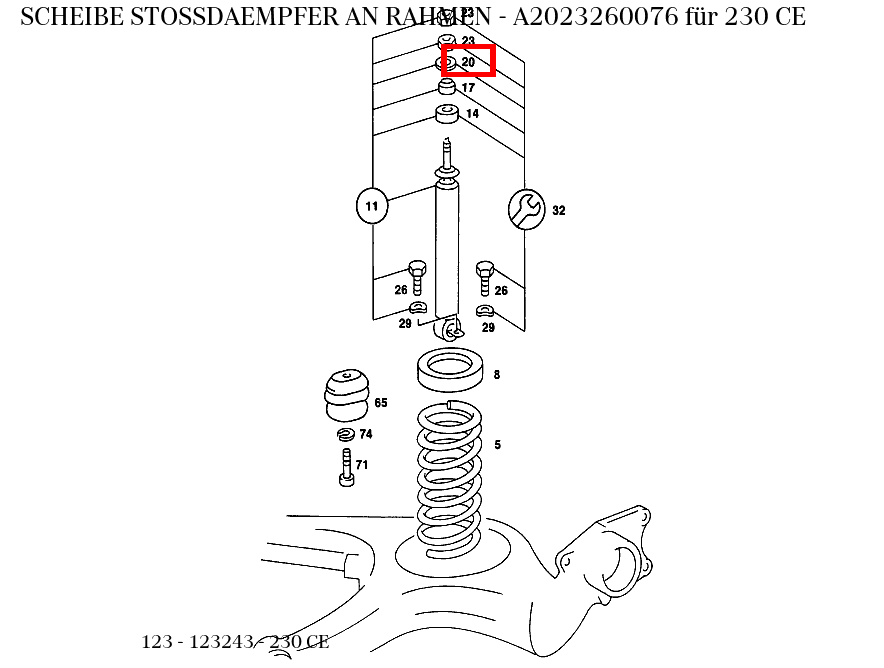 Scheibe STOSSDAEMPFER AN RAHMEN 230 CE 123