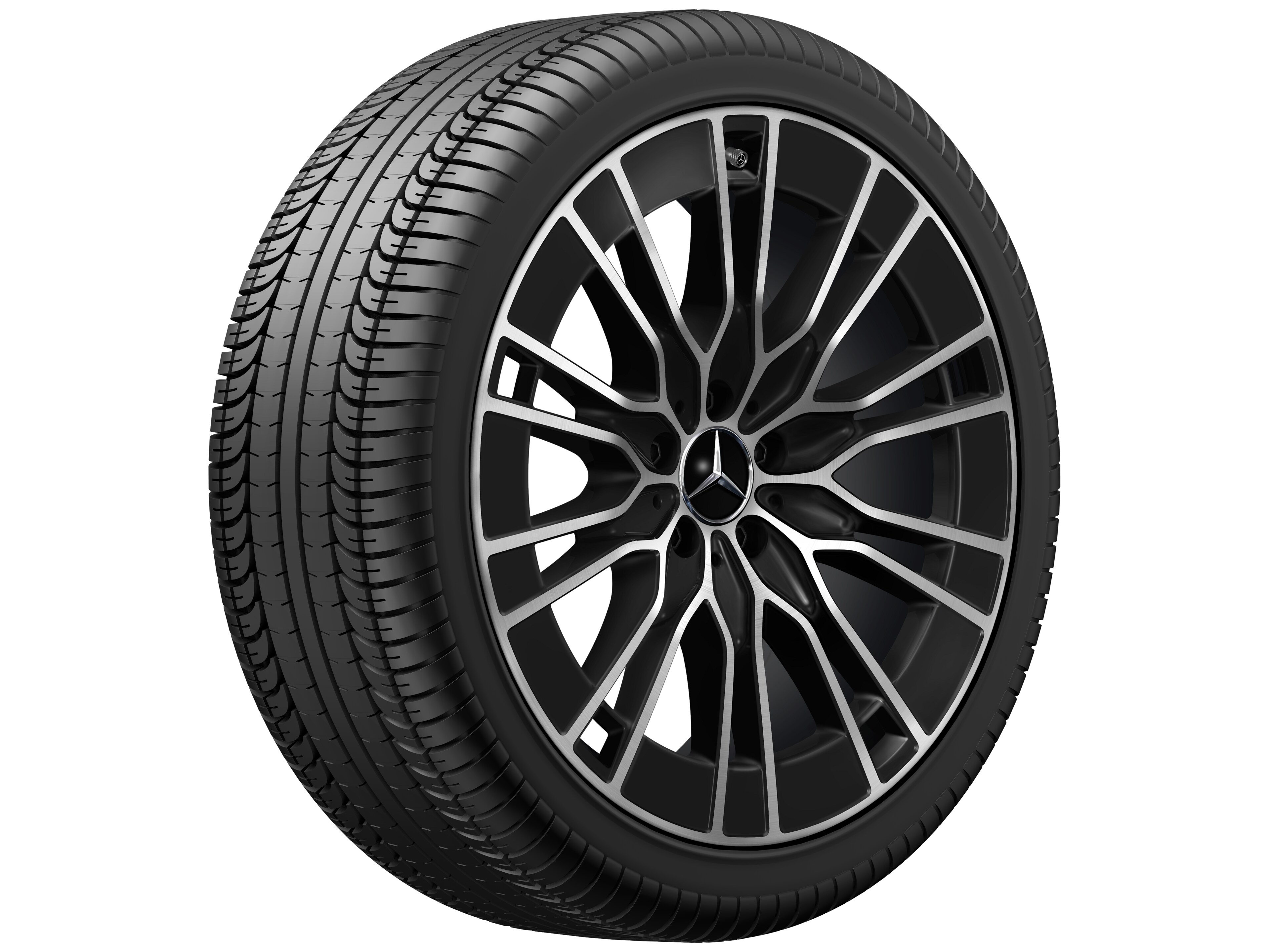 10-Doppelspeichen-Rad, Aero, 20 Zoll, 9,5 J x 20 ET 51, schwarz, glanzgedreht