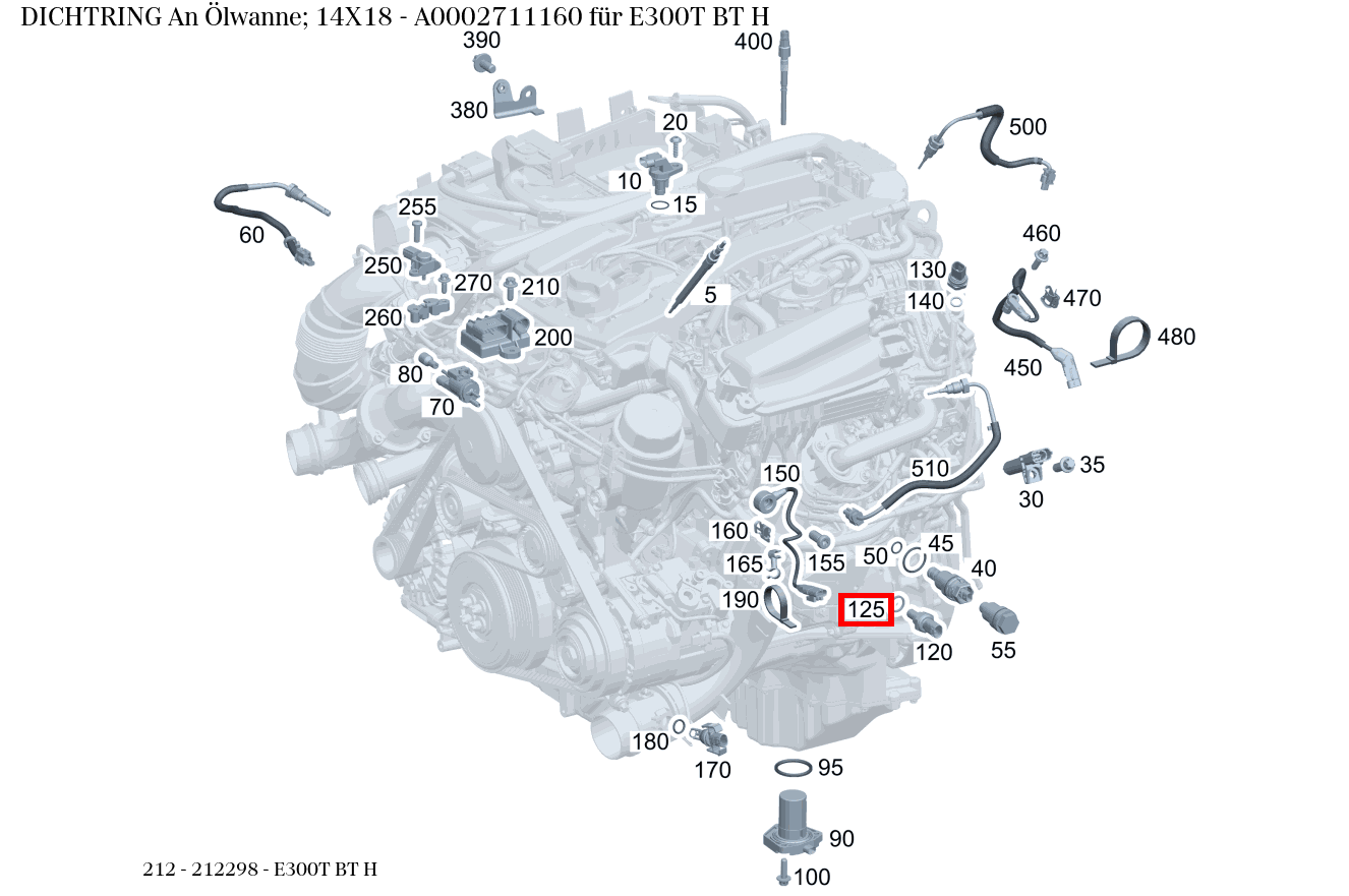 Dichtring An Ölwanne; 14X18 E300T BT H 212 Dichtring An Ölwanne; 14X18 E300T BT H 212