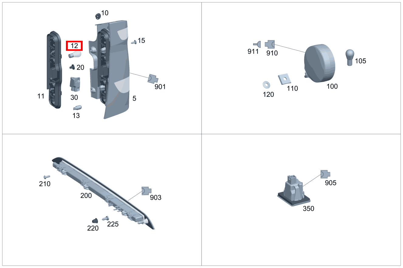 Glühlampe Rückfahr- und Nebelschlussleuchte; 12V-21W Vito Kastenwagen 116 BlueTEC K 201
