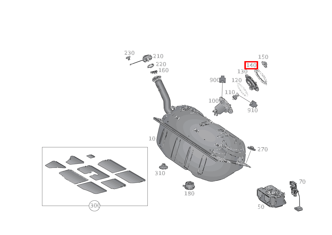 VERSCHLUSSRING Kraftstofffilter an Tank SLK55 AMG 172