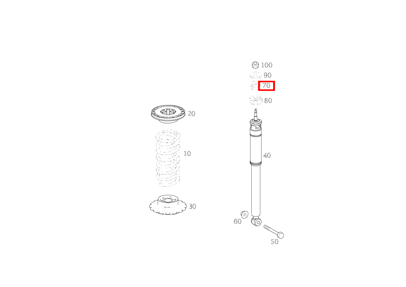 ELASTOMERRING STOSSDAEMPFER AN KAROSSERIE B 180 246