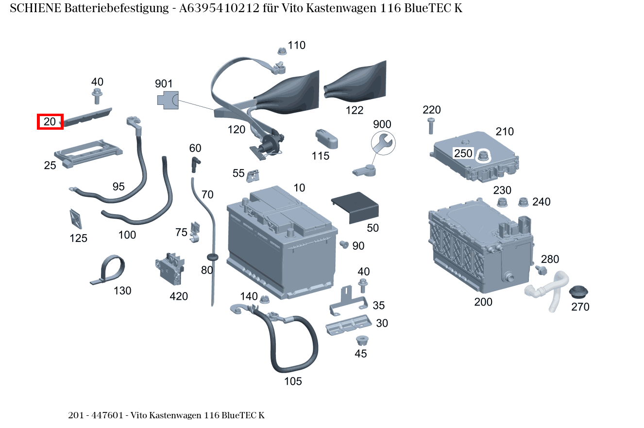 Schiene Batteriebefestigung Vito Kastenwagen 116 BlueTEC K 201 Schiene Batteriebefestigung Vito Kastenwagen 116 BlueTEC K 201