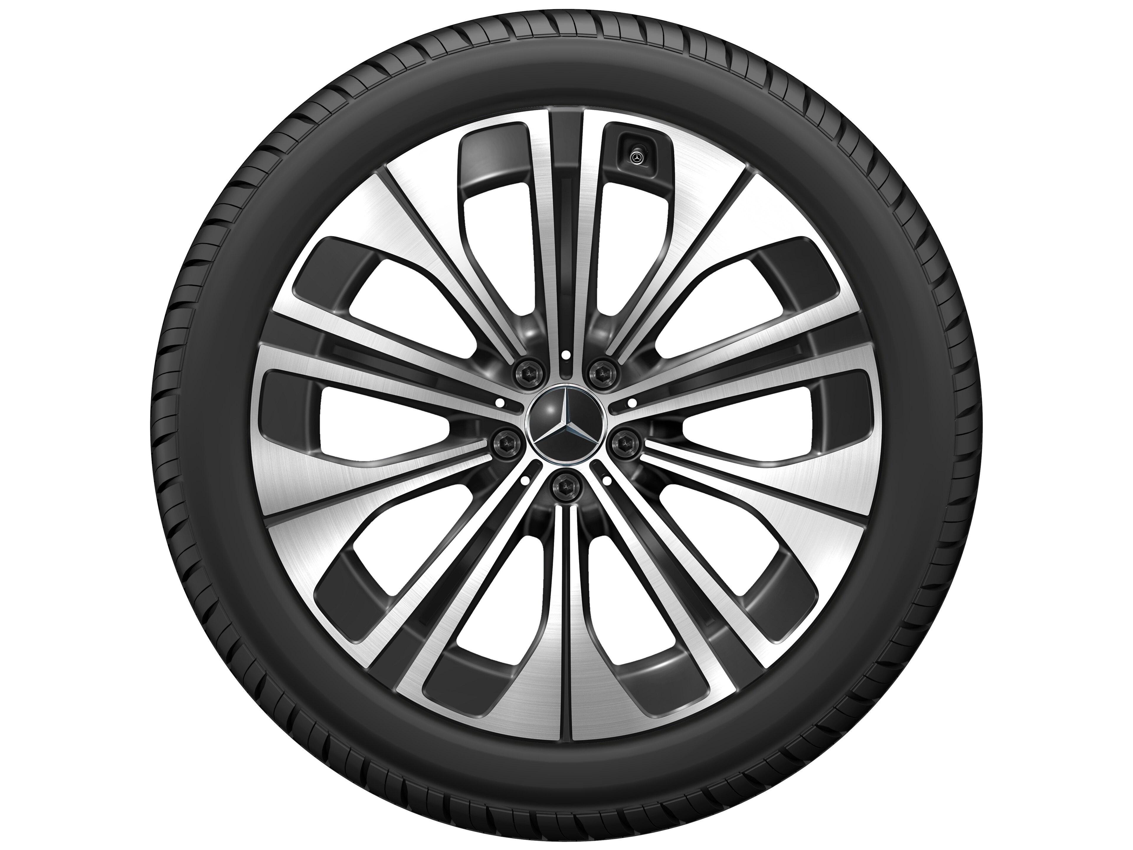 Vielspeichen-Rad, Aero, 21 Zoll, 9,5 J x 21 ET 30,1, schwarz, glanzgedreht