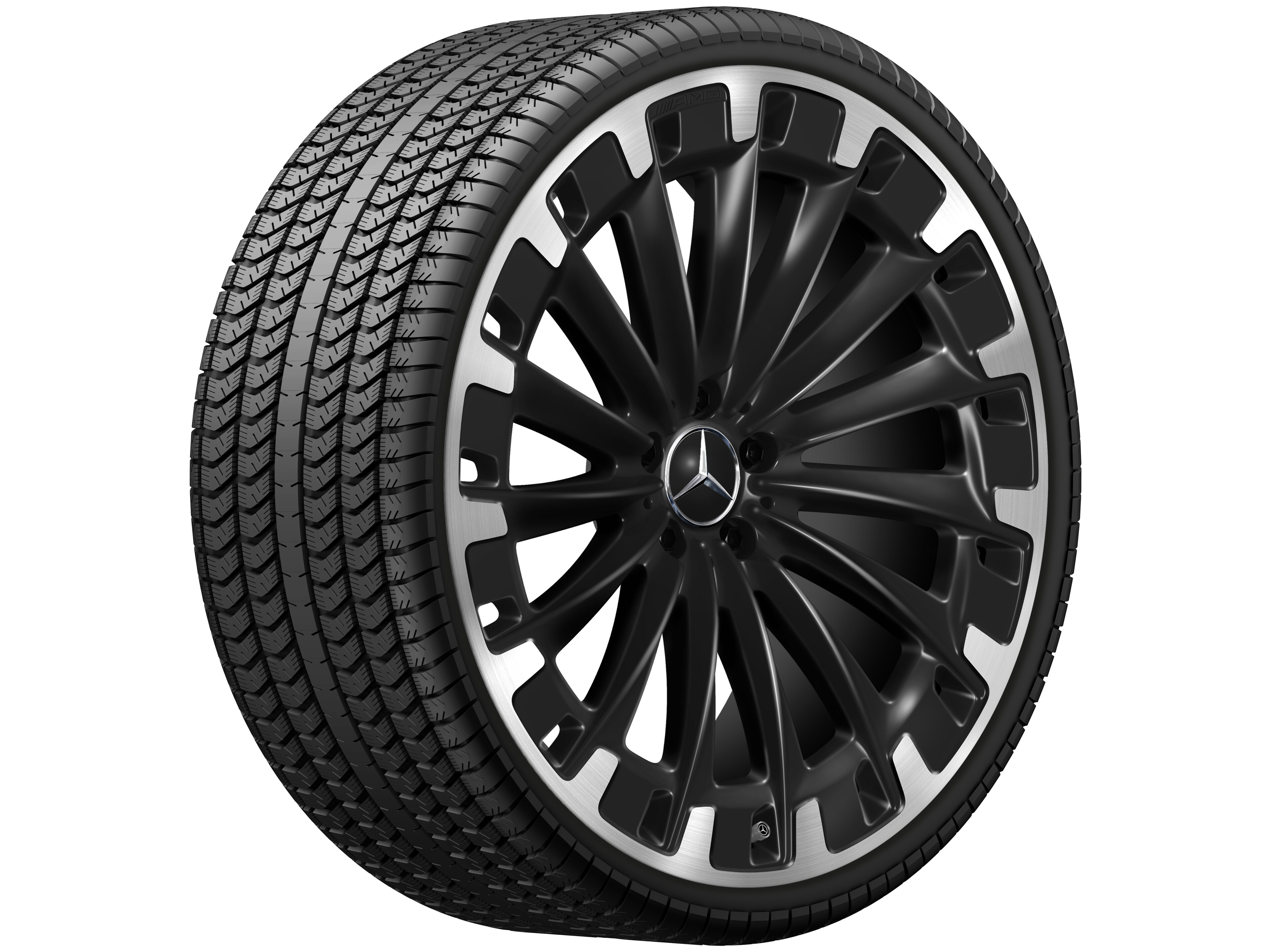 Mercedes-Benz - AMG Vielspeichen-Rad, 22 Zoll, 9,5 J x 22 ET 41,5, schwarz, glanzgedreht