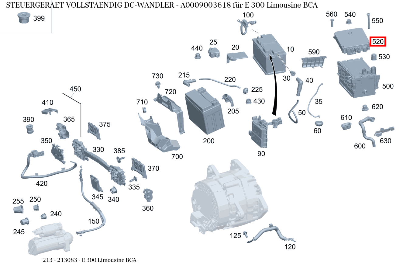 Steuergerät vollständig DC-WANDLER E 300 Limousine BCA 213 Steuergerät vollständig DC-WANDLER E 300 Limousine BCA 213