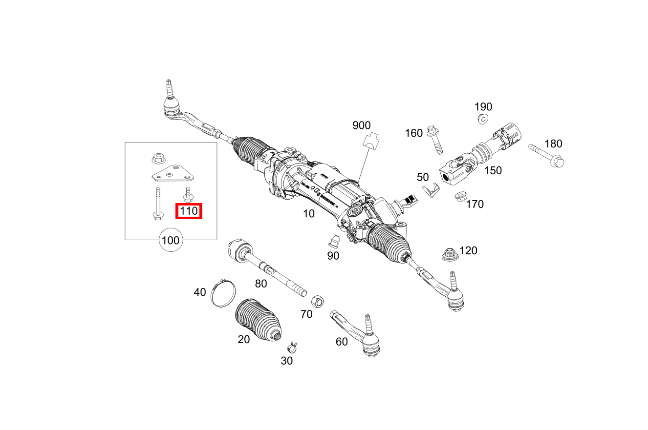 Sechskantschraube Befestigung Lenkung an Integralträger; M10X25 GLC 200 4MATIC 293