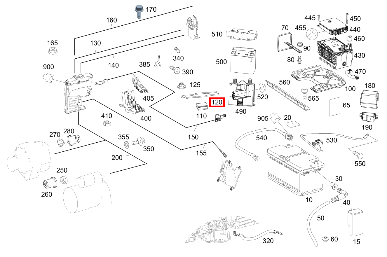 Bügel Batteriebefestigung S500 L 222 Bügel Batteriebefestigung S500 L 222