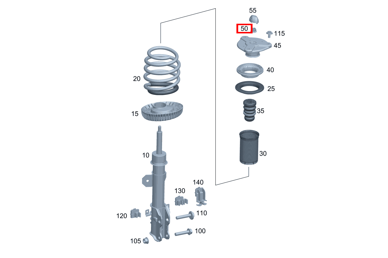 Mutter FEDERBEIN; M14X1.5 Vito Kastenwagen 116 BlueTEC K 201