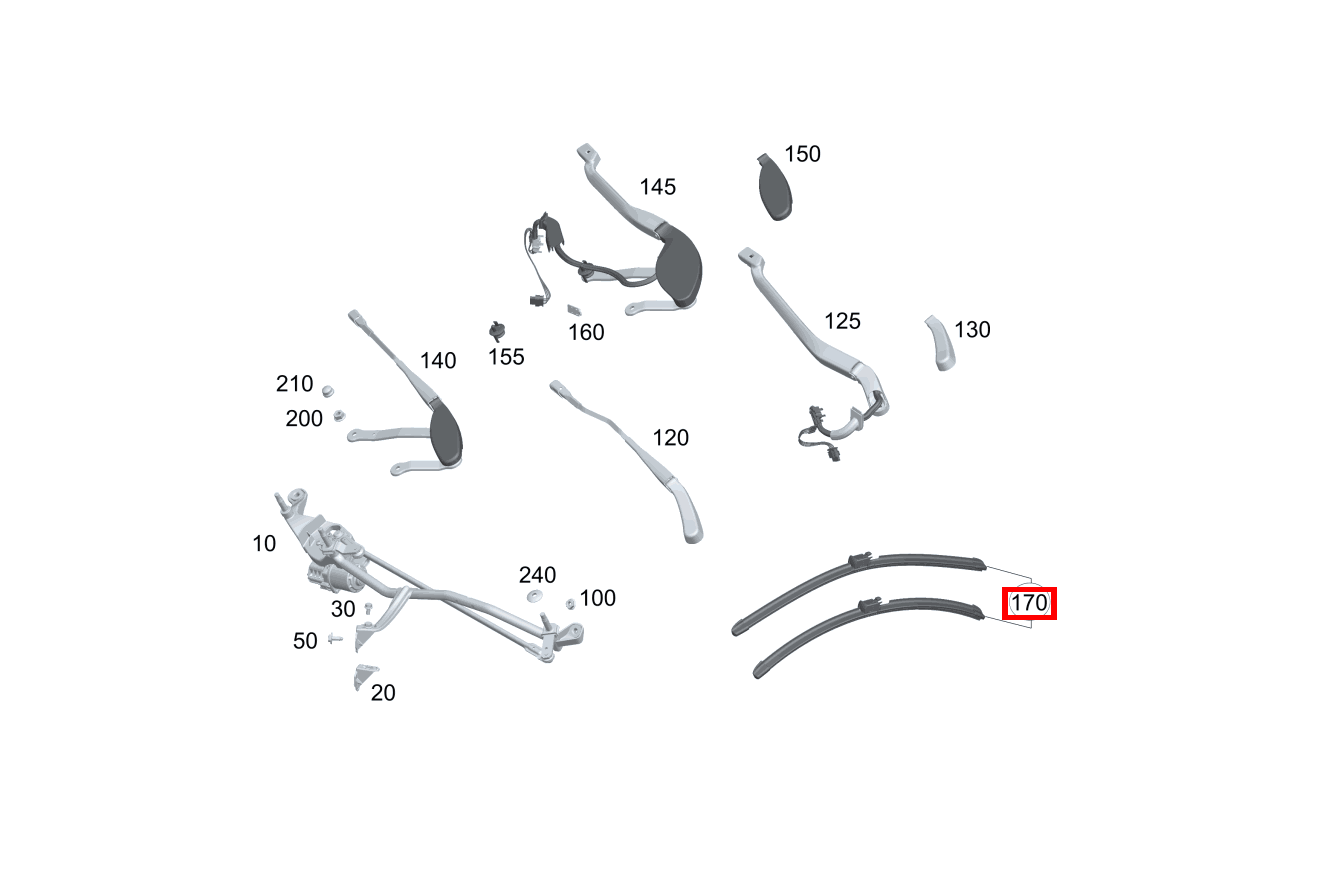 REP.SATZ WISCHERBLATT Wischerset, Fahrer- und beifahrerseitig E 300 Cabriolet 238 REP.SATZ WISCHERBLATT Wischerset, Fahrer- und beifahrerseitig E 300 Cabriolet 238