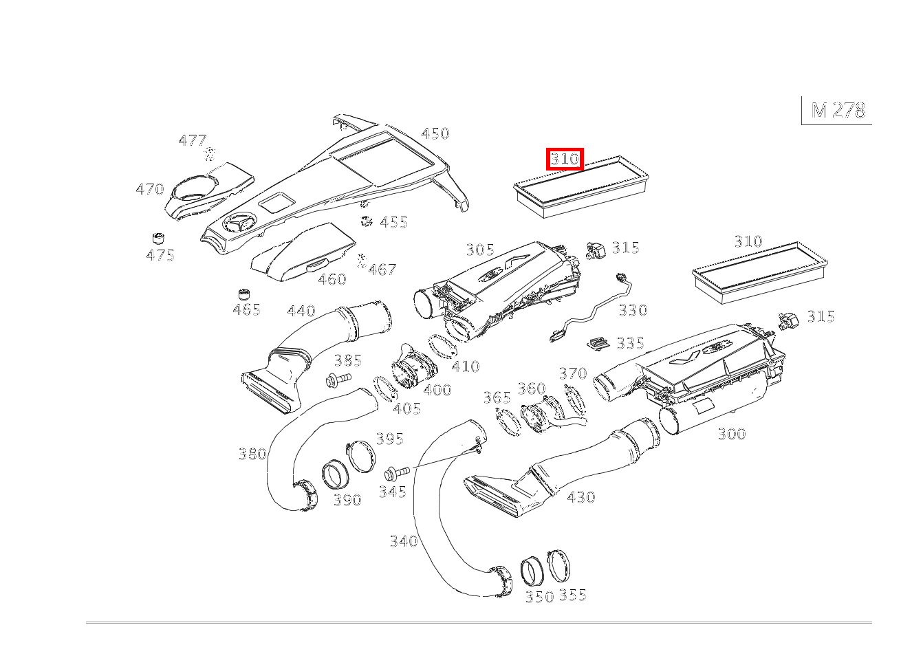 Luftfiltereinsatz Rechts S 500 MAYBACH 222