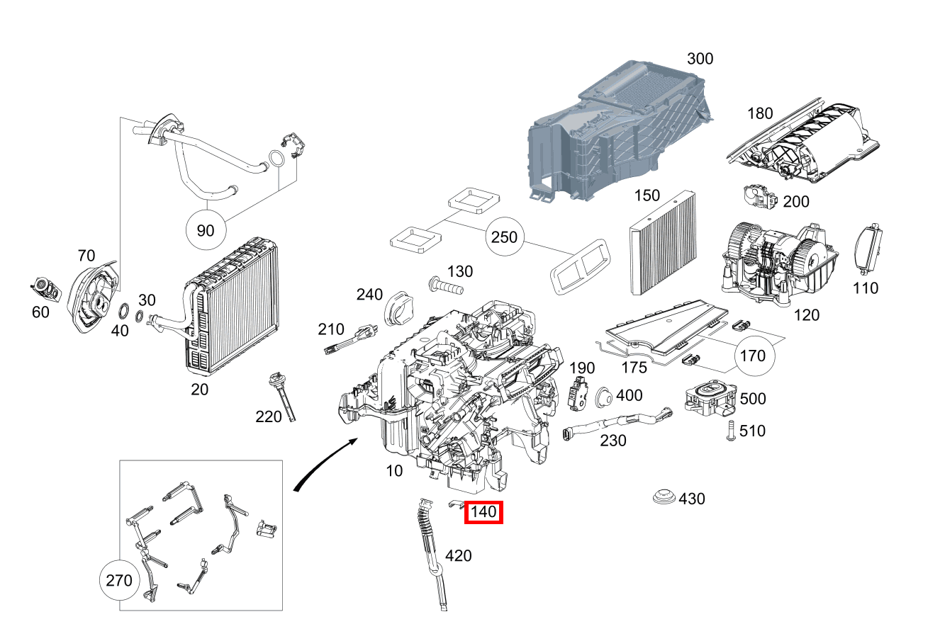 SPANNFEDER AN KLIMAKASTEN S 63 AMG 4MATIC+ Cabriolet 217