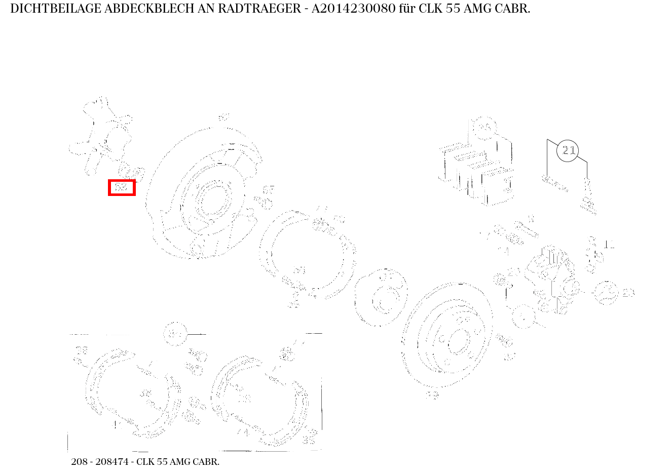 Dichtbeilage ABDECKBLECH AN RADTRAEGER CLK 55 AMG CABR. 208 Dichtbeilage ABDECKBLECH AN RADTRAEGER CLK 55 AMG CABR. 208