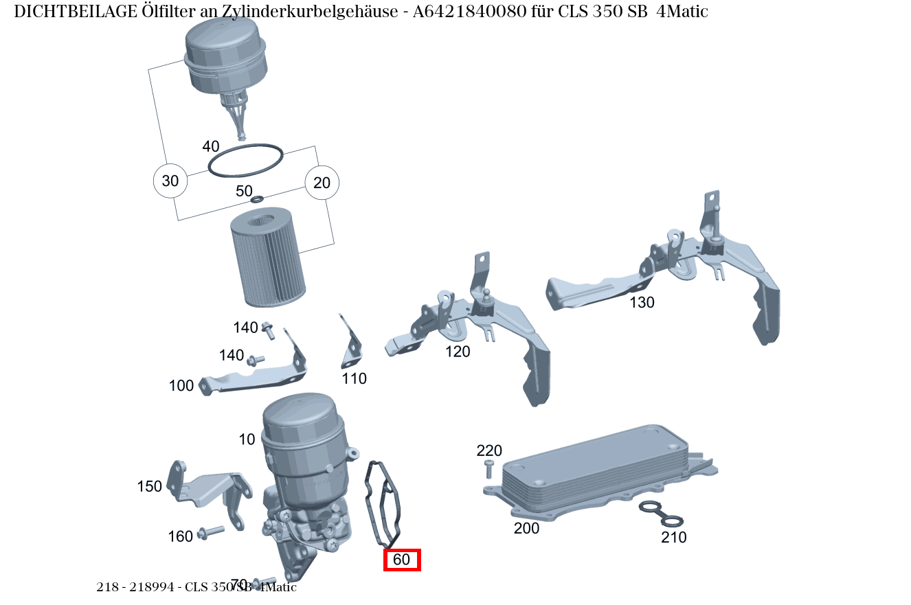 Dichtbeilage Ölfilter an Zylinderkurbelgehäuse CLS 350 SB 4Matic 218 Dichtbeilage Ölfilter an Zylinderkurbelgehäuse CLS 350 SB 4Matic 218