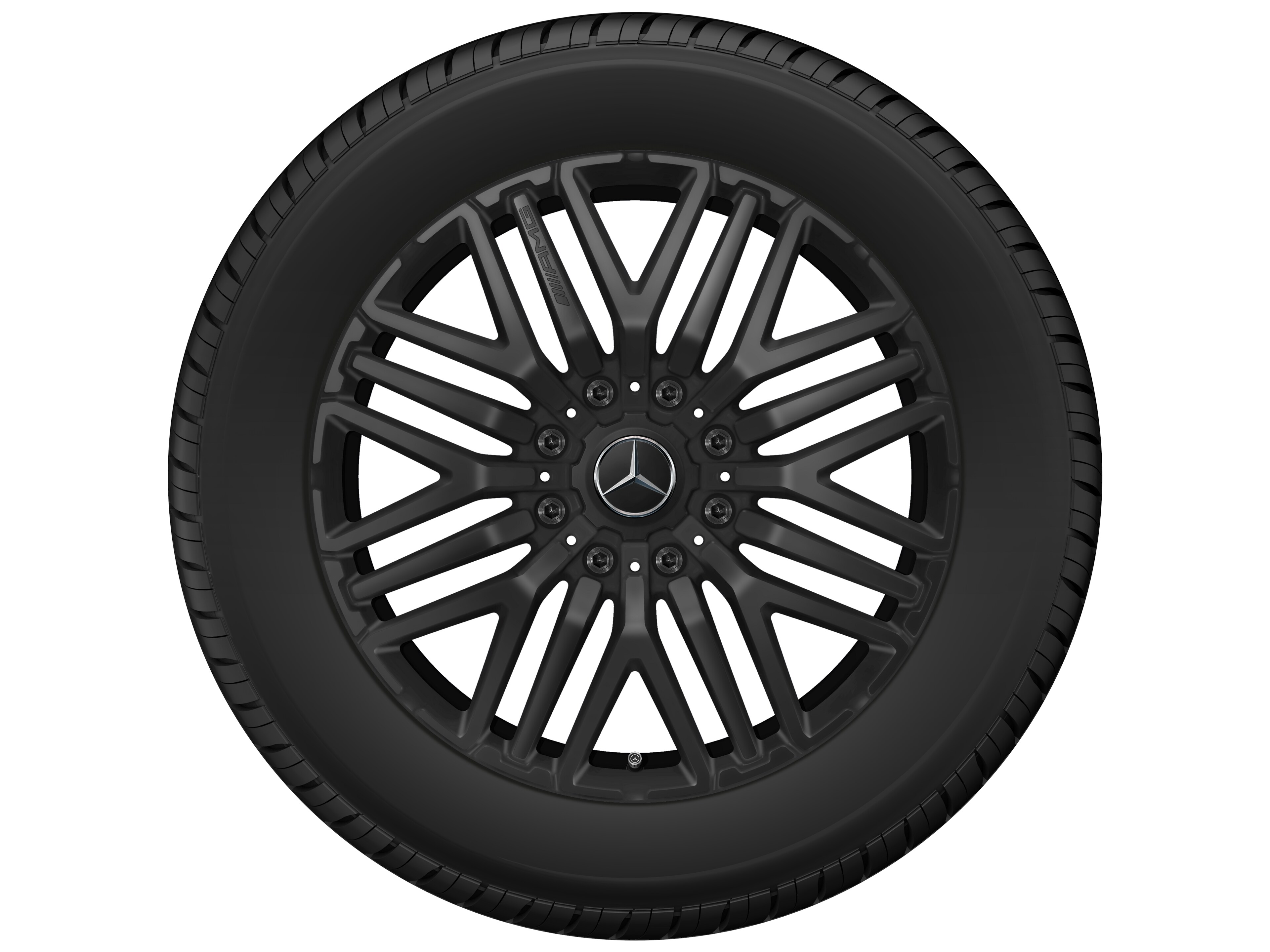 Mercedes-Benz - AMG Schmiederad im Kreuzspeichen-Design, 55,9 cm (22 Zoll) 9,5 J x 22 ET 60, schwarz matt