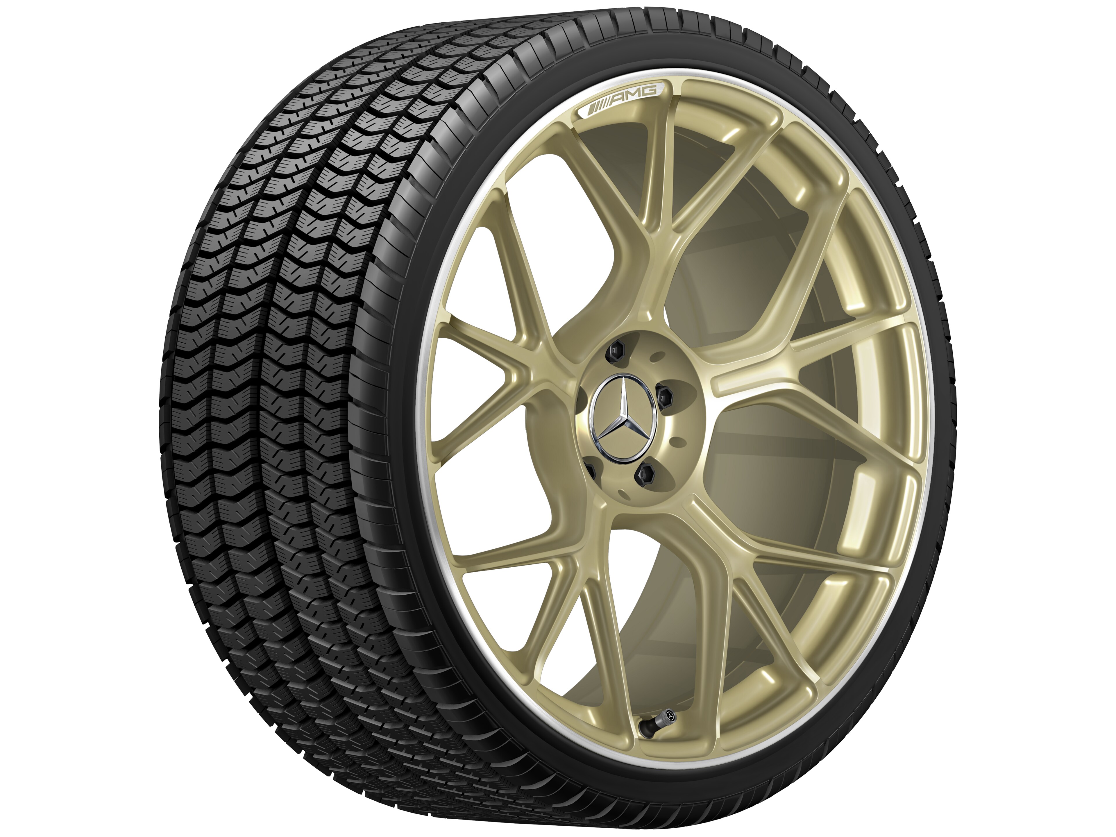Mercedes-Benz - AMG Schmiederad Kreuzspeichen-Design, 21 Zoll, 10,5 J x 21 ET 42, goldfarben