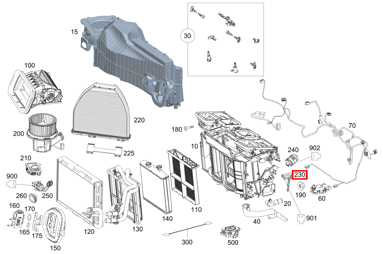 Temperatursensor Im Bereich A-Säule SL65 AMG 231