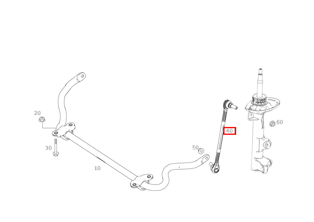Stange DREHSTAB UND STOSSDAEMPFER LINKS C63AMG BlackSeries 204
