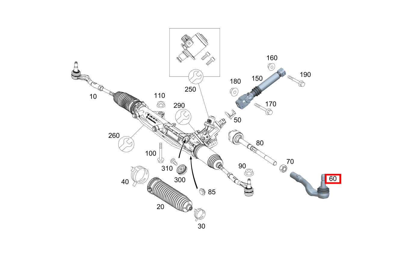REP.SATZ SPURSTANGE LINKS AUSSEN E 350 d Cabriolet 253