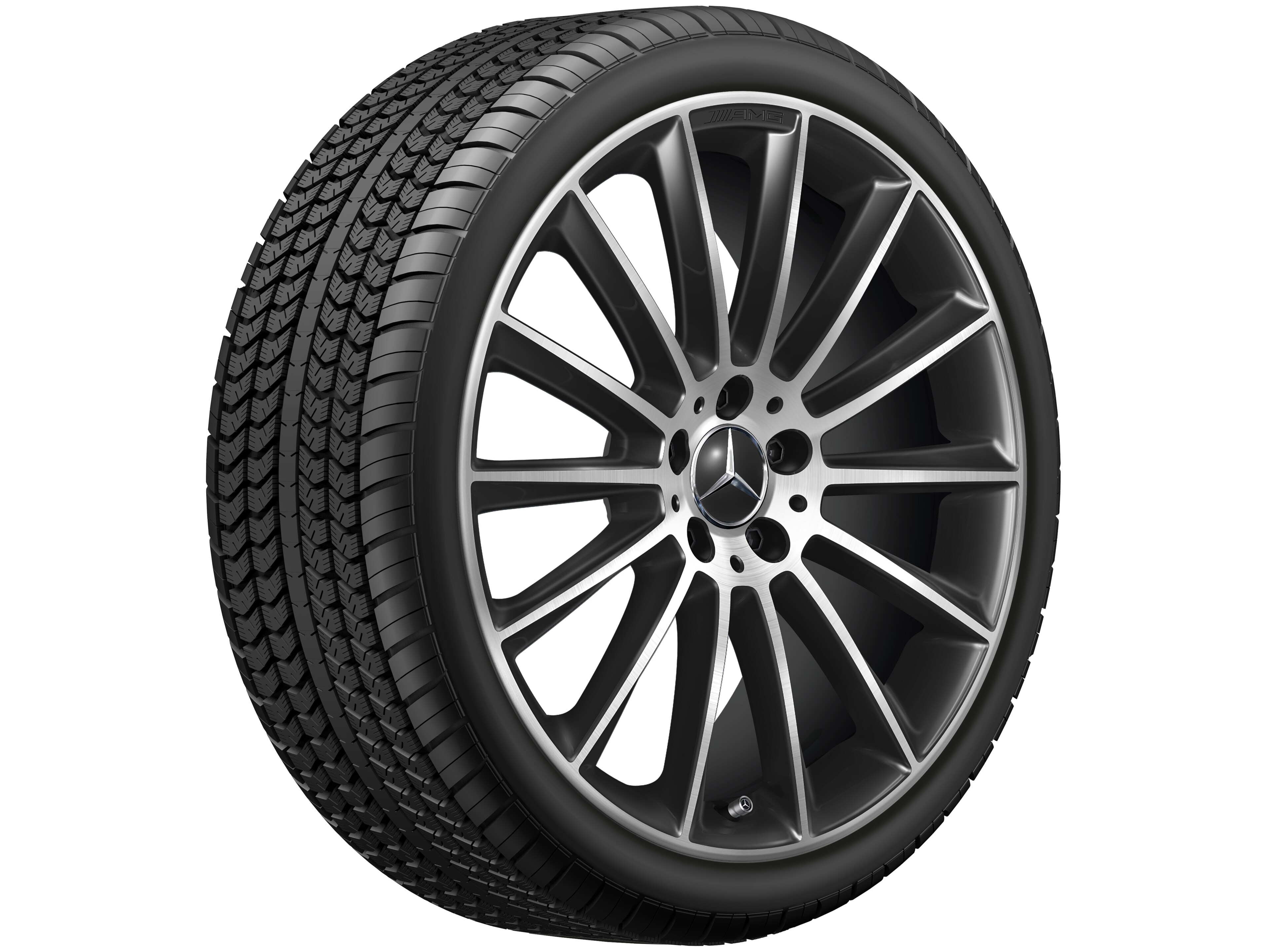 Mercedes-Benz -  AMG Vielspeichen-Rad, 50,8 cm (20 Zoll), glanzgedreht 9 J x 20 ET 49, schwarz