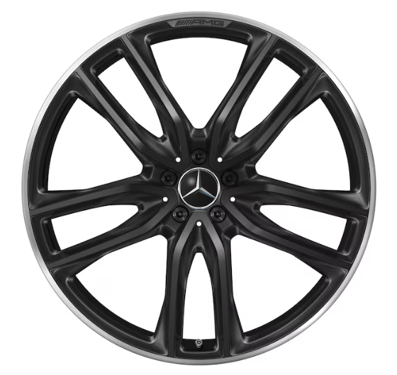 AMG 5-Doppelspeichen-Rad, 23 Zoll, 11,5 J x 23 ET 47, schwarz, Felgenhorn glanzgedreht