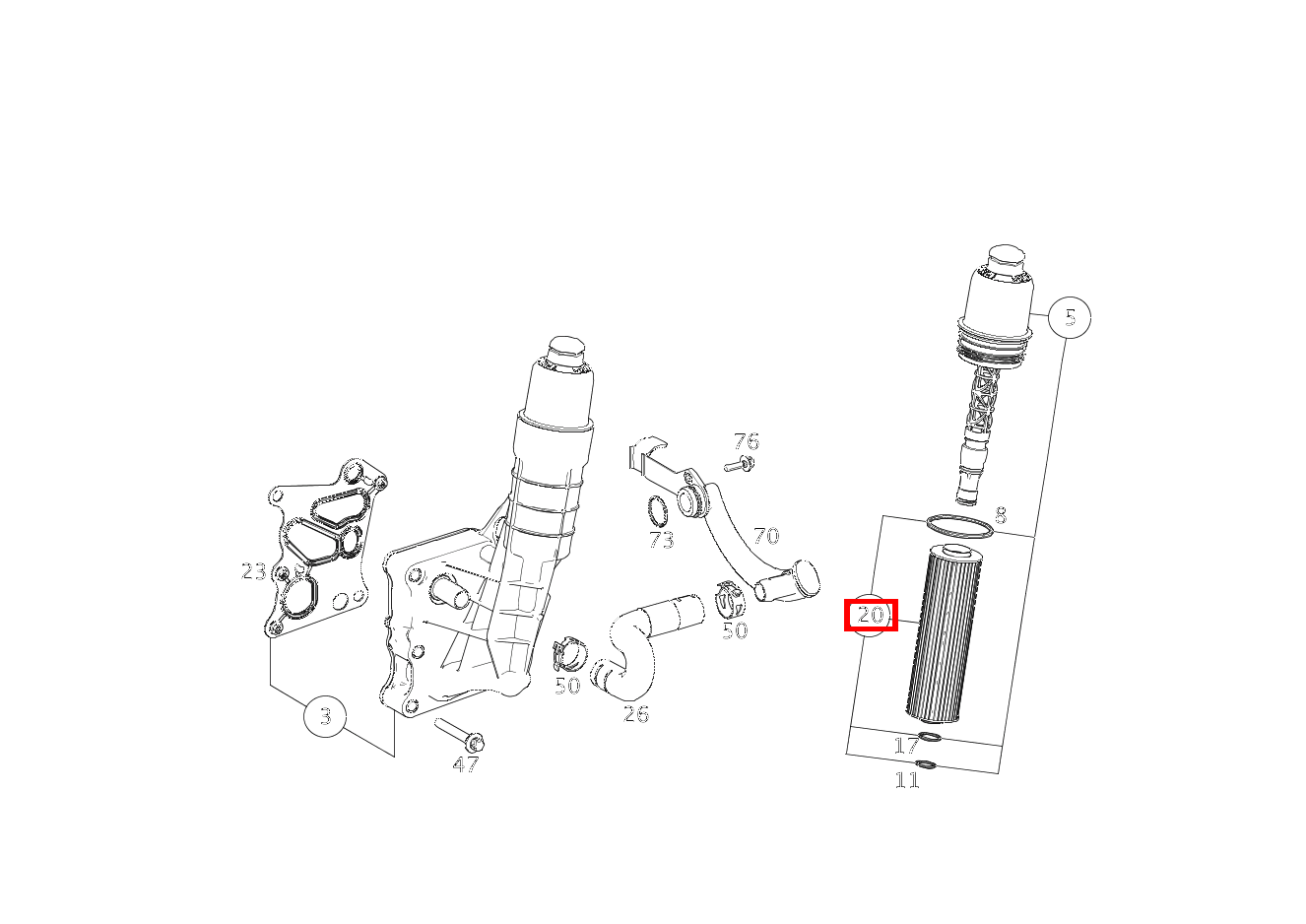 Teilesatz Filtereinsatz E200CGI BE CA 207 Teilesatz Filtereinsatz E200CGI BE CA 207