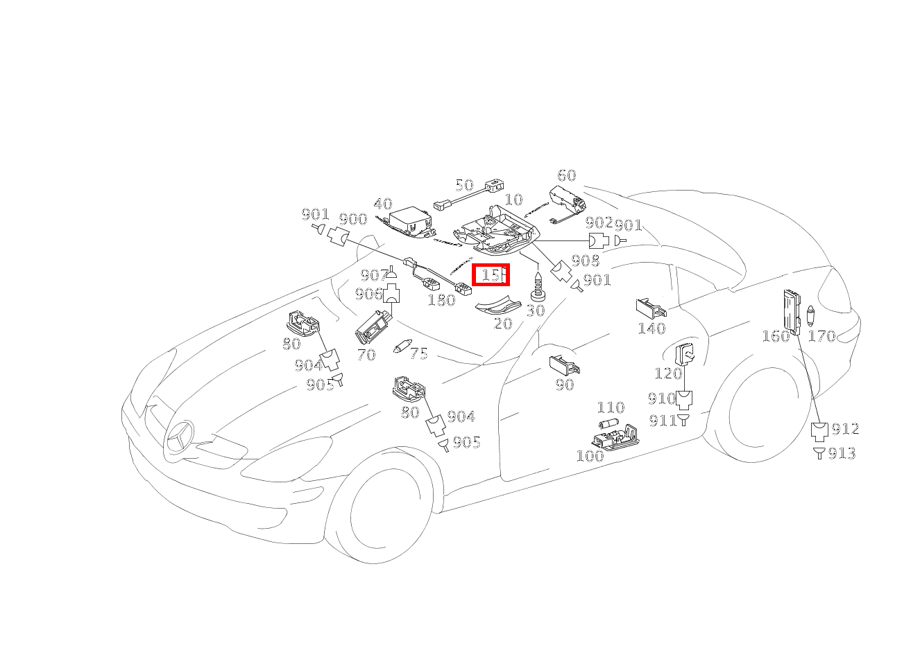 Glühlampe INNENLEUCHTE; 12V-6W SLK 55 AMG Roadster 171