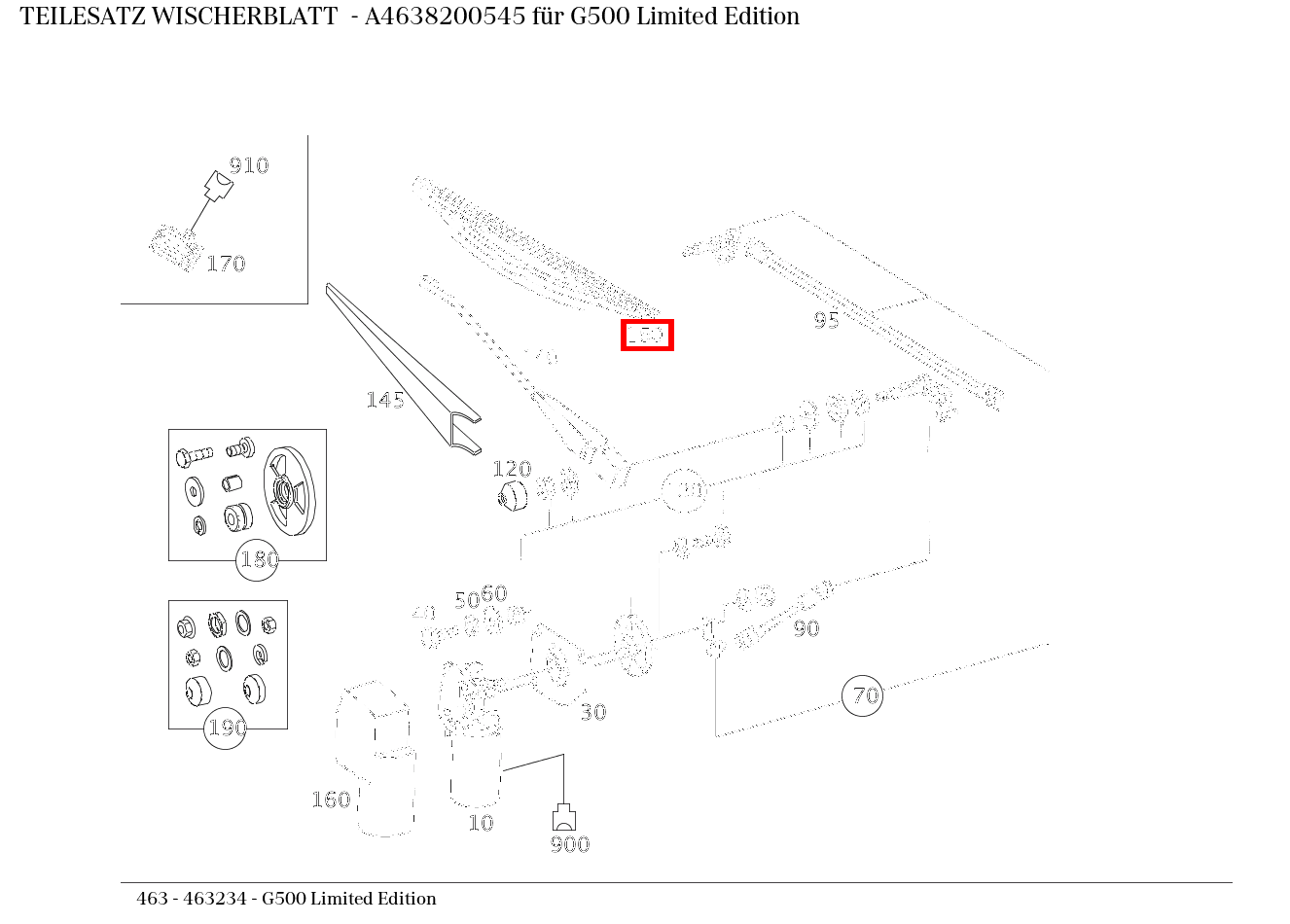 Teilesatz Wischerblatt G500 Limited Edition 463 Teilesatz Wischerblatt G500 Limited Edition 463