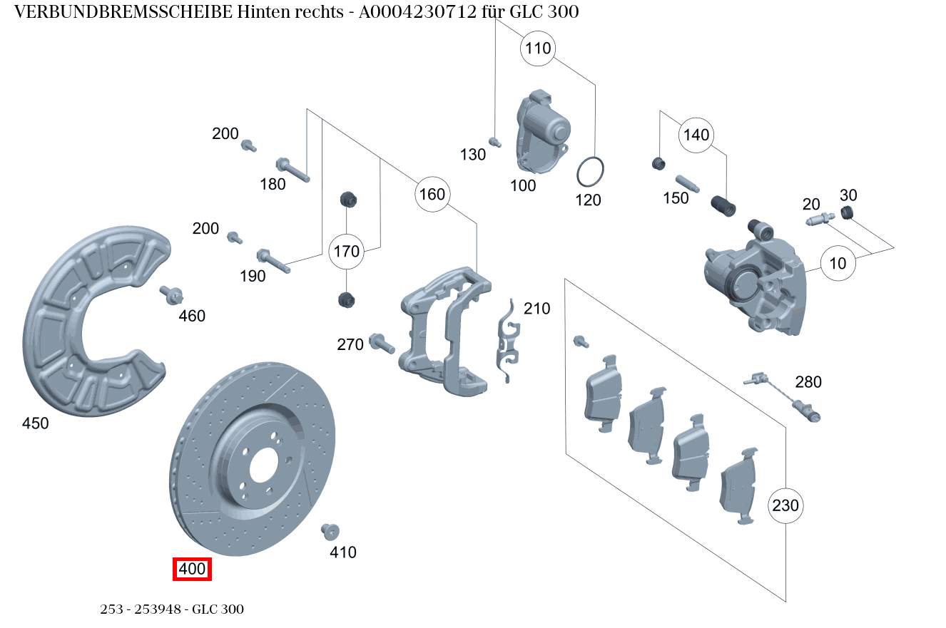 Verbundbremsscheibe Hinten rechts GLC 300 253