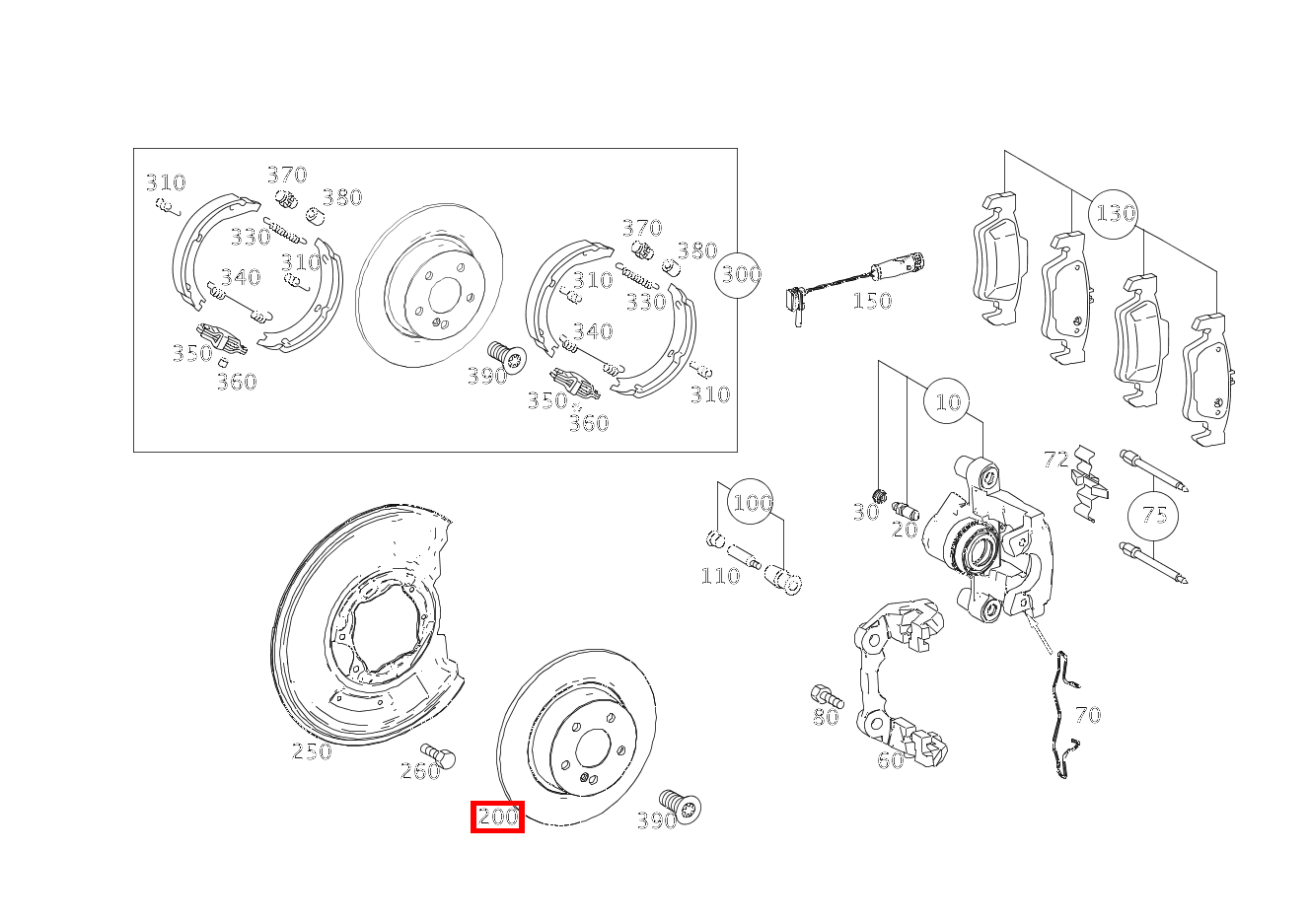 Bremsscheibe belüftet Hinten rechts E350TCGI BE 212 Bremsscheibe belüftet Hinten rechts E350TCGI BE 212