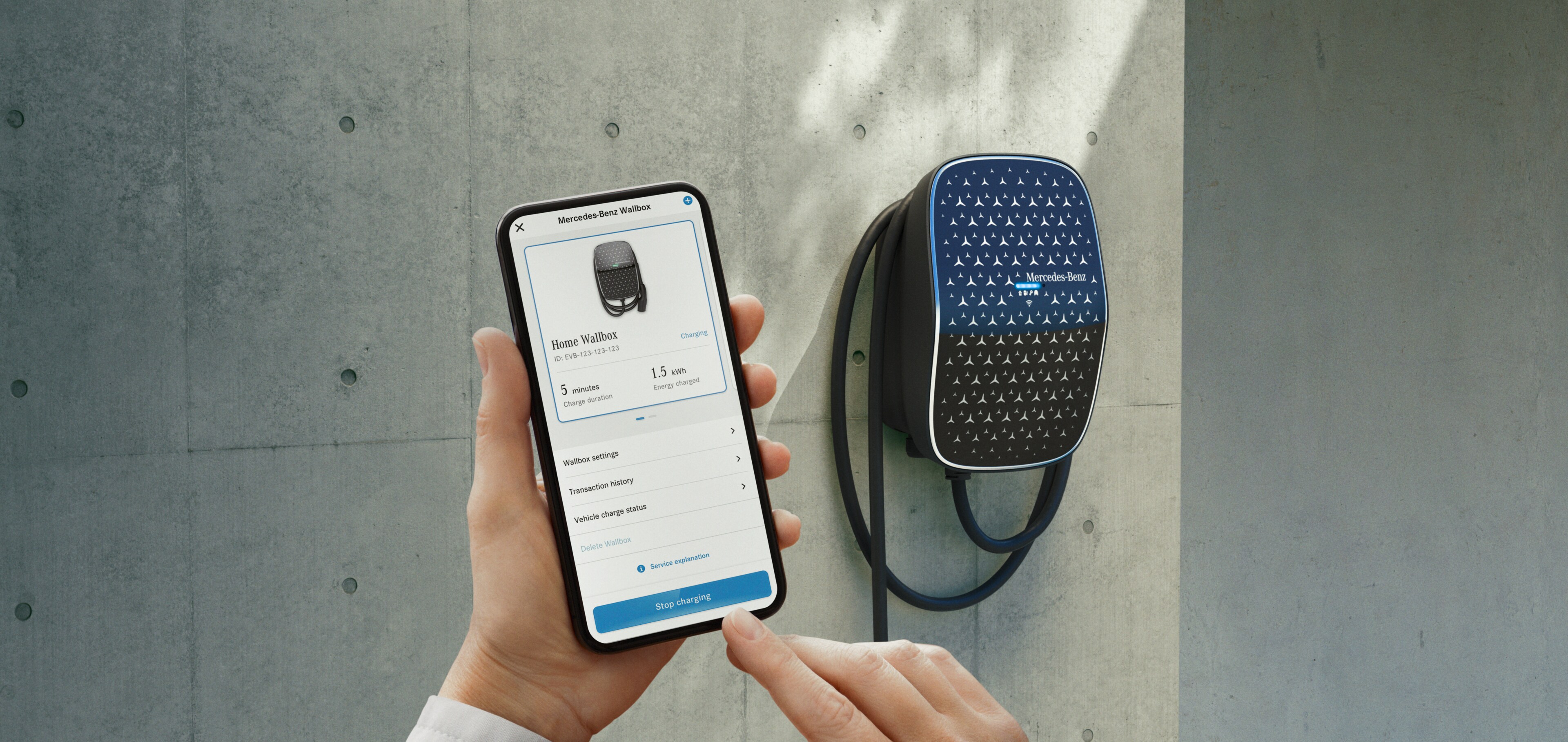 Mercedes-Benz - Mercedes-Benz Wallbox mit fest verbundenem Ladekabel, ECE