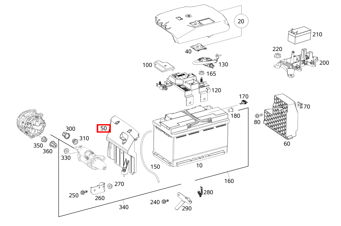 Seitenwand Starterbatterie E 400 4MATIC Cabriolet 238