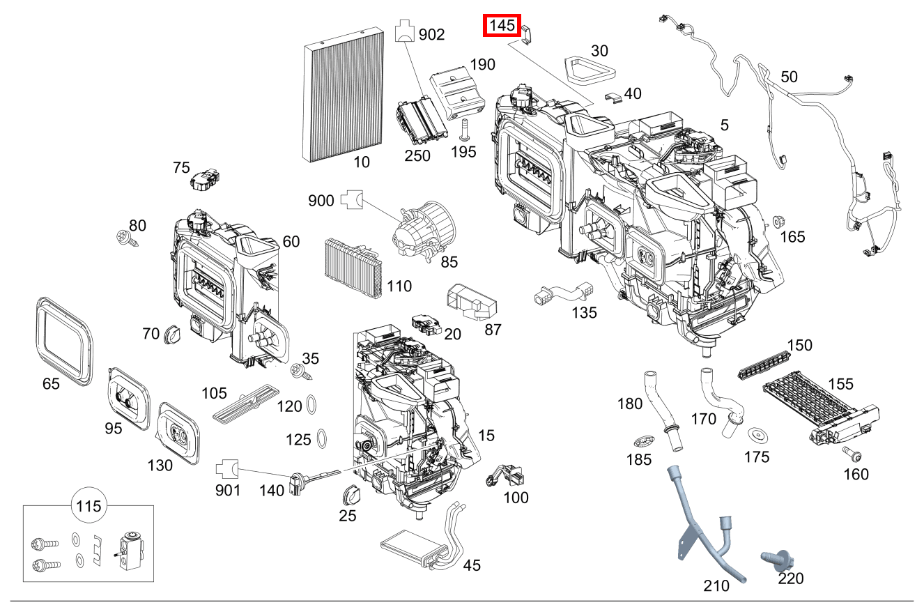 SPANNFEDER Gebläsegehäuse Vito 116 CDI Kasten Lang 245
