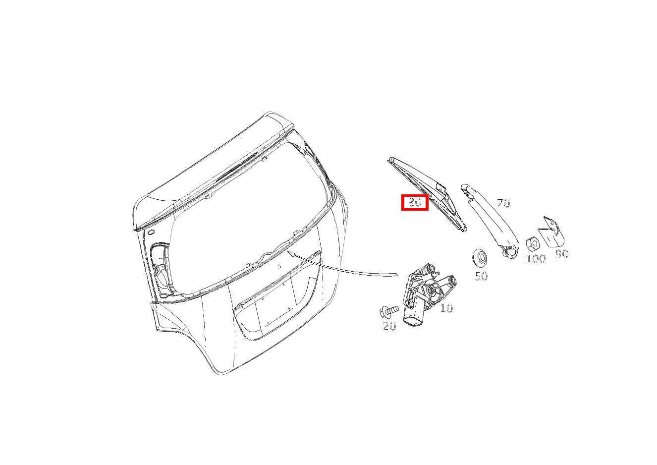 Wischerblatt HECKWISCHER R350CDI 4M 251 Wischerblatt HECKWISCHER R350CDI 4M 251