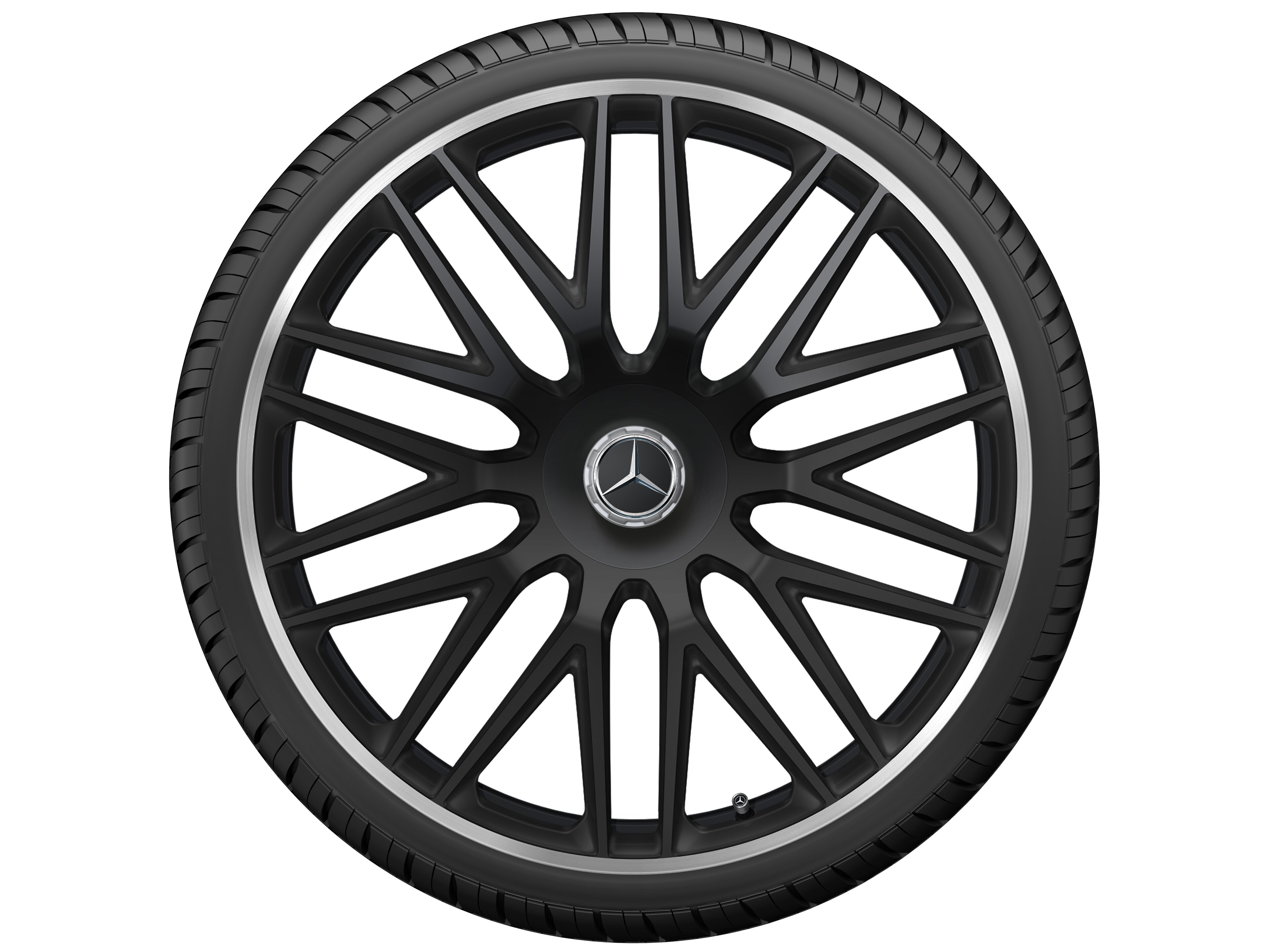 AMG Schmiederad 23 Zoll 11,5 J x 23 ET 47, schwarz matt, Felgenhorn glanzgedreht