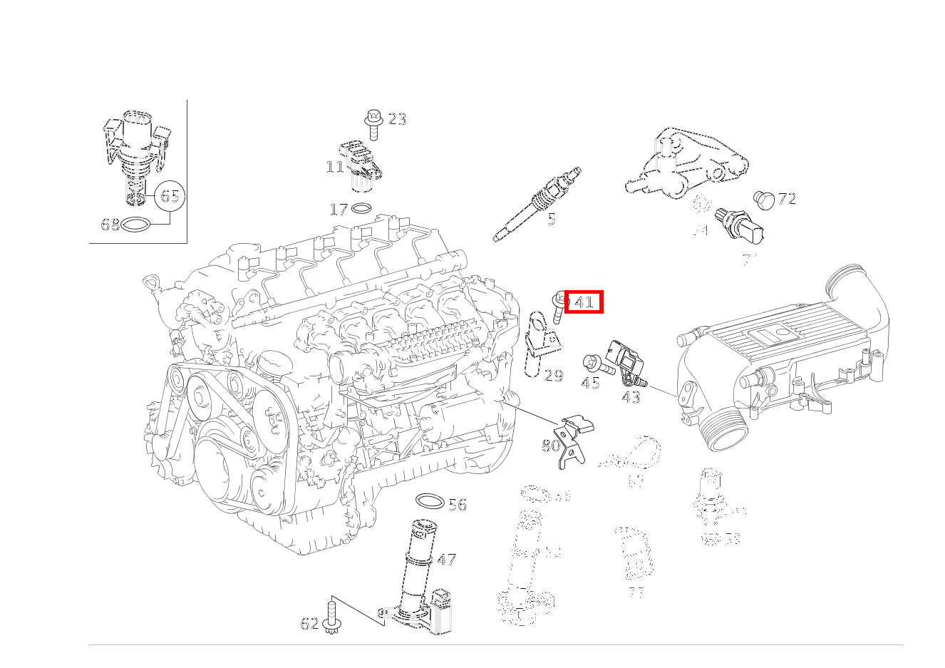 Sechsrundschraube POSITIONSGEBER AN ZYLINDERKURBELGEHAEUSE M 6X16; M6X16 E 270 CDI-T-MODELL 210