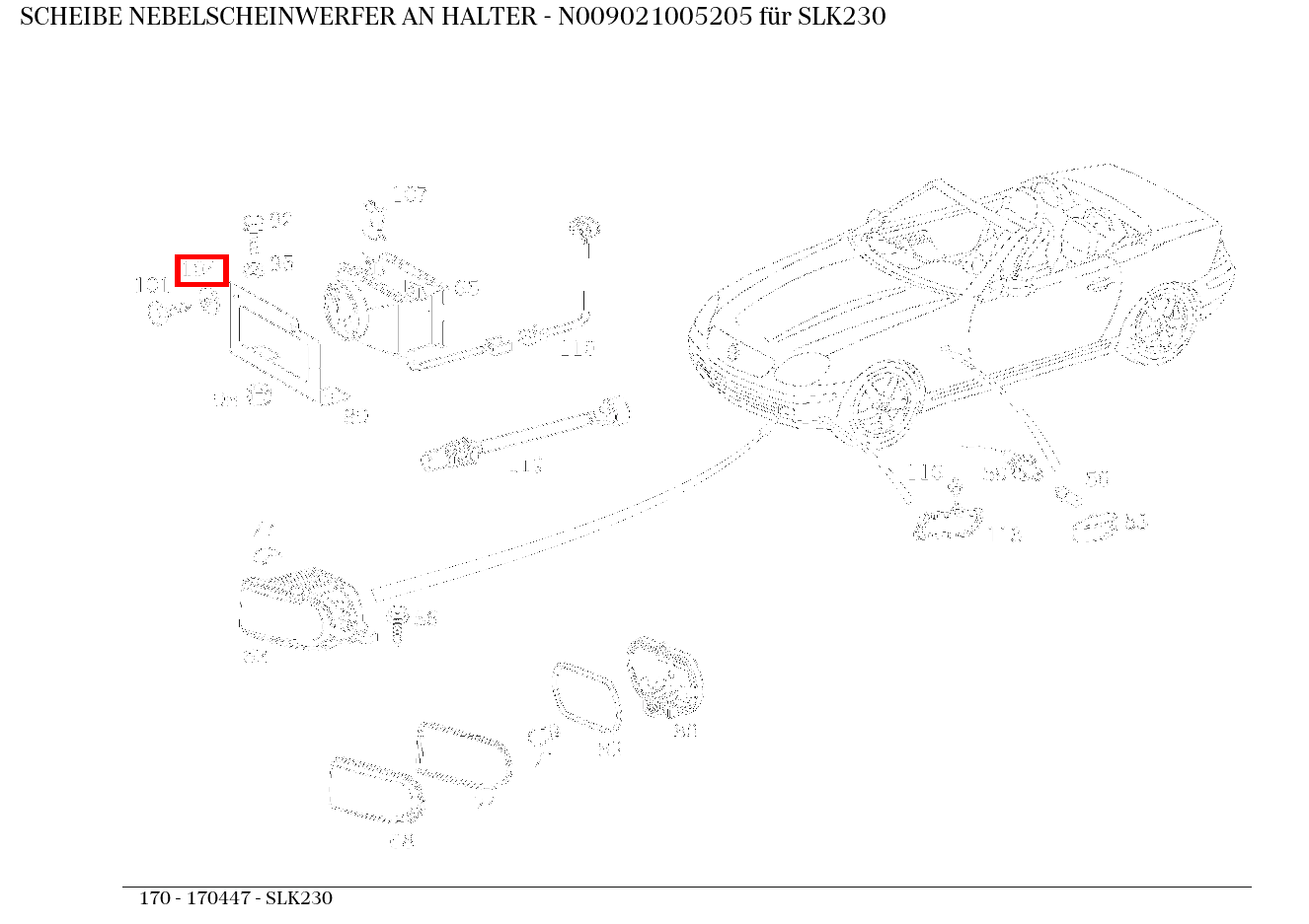 Scheibe NEBELSCHEINWERFER AN HALTER SLK230 170 Scheibe NEBELSCHEINWERFER AN HALTER SLK230 170