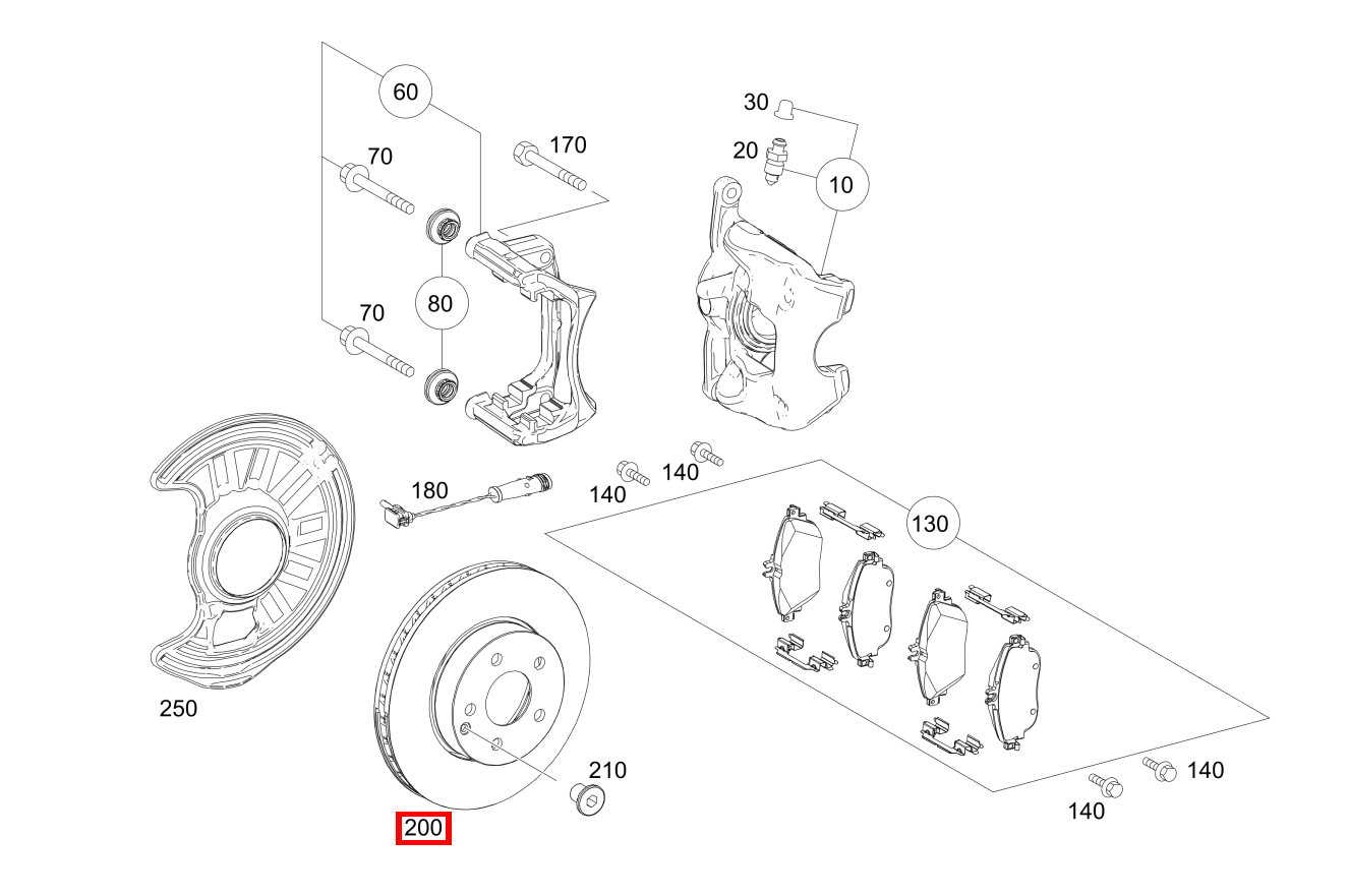 Bremsscheibe belüftet Vorn A200CDI BE 176 Bremsscheibe belüftet Vorn A200CDI BE 176