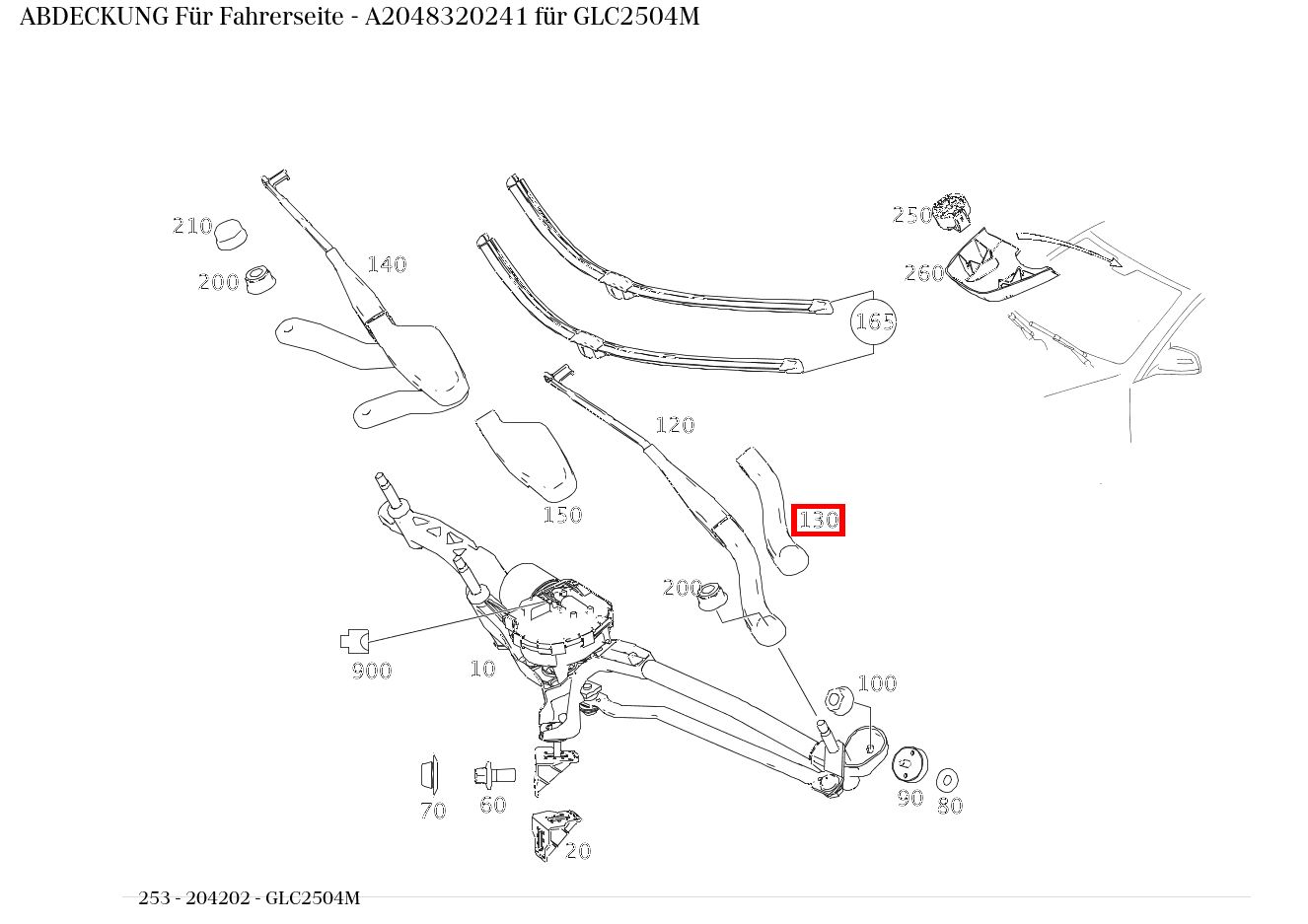 Abdeckung Für Fahrerseite GLC2504M 253