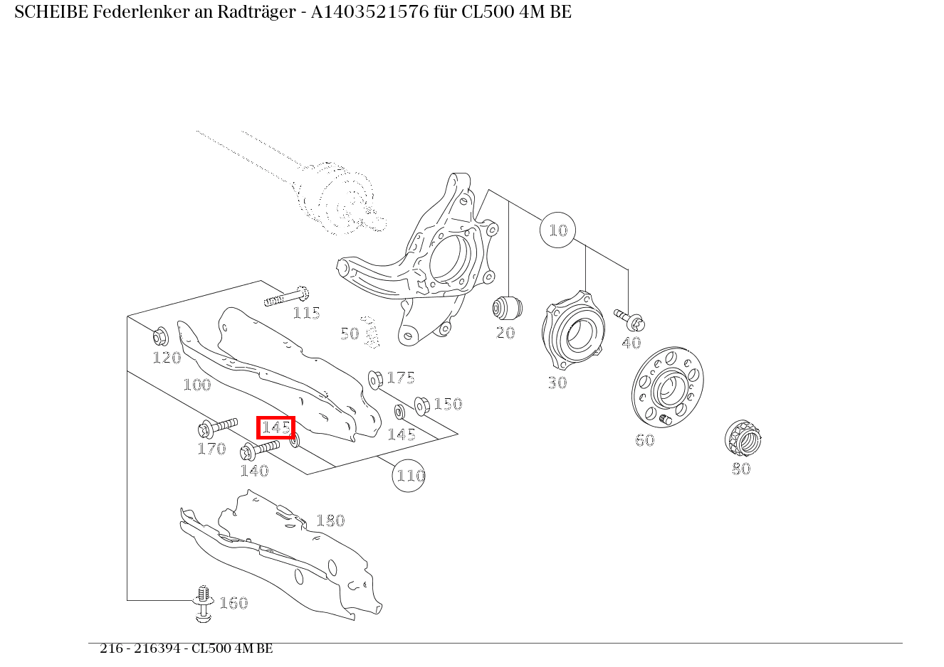 Scheibe Federlenker an Radträger CL500 4M BE 216