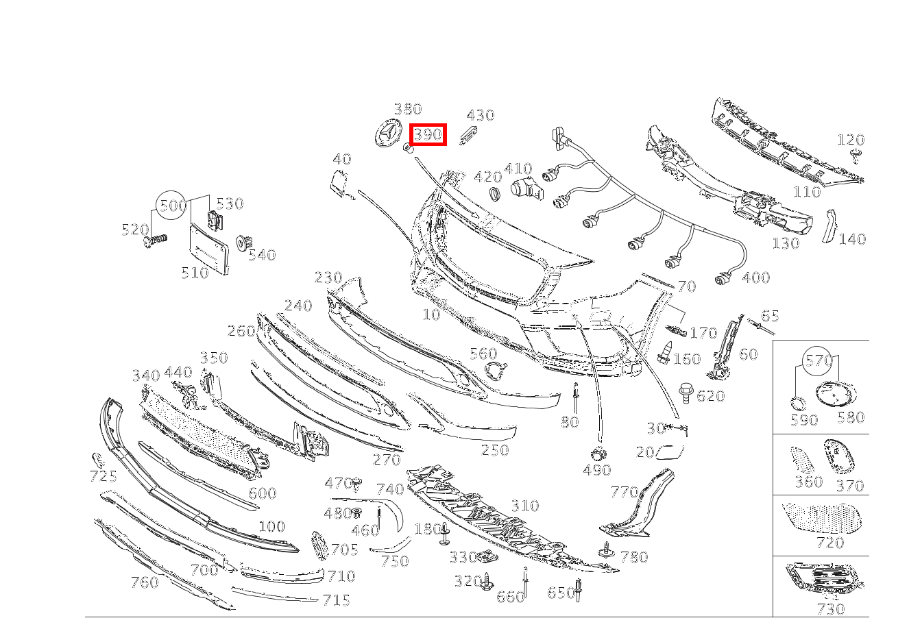 BEFESTIGUNGSTUELLE Befestigung Firmenzeichen GLA250 156 BEFESTIGUNGSTUELLE Befestigung Firmenzeichen GLA250 156