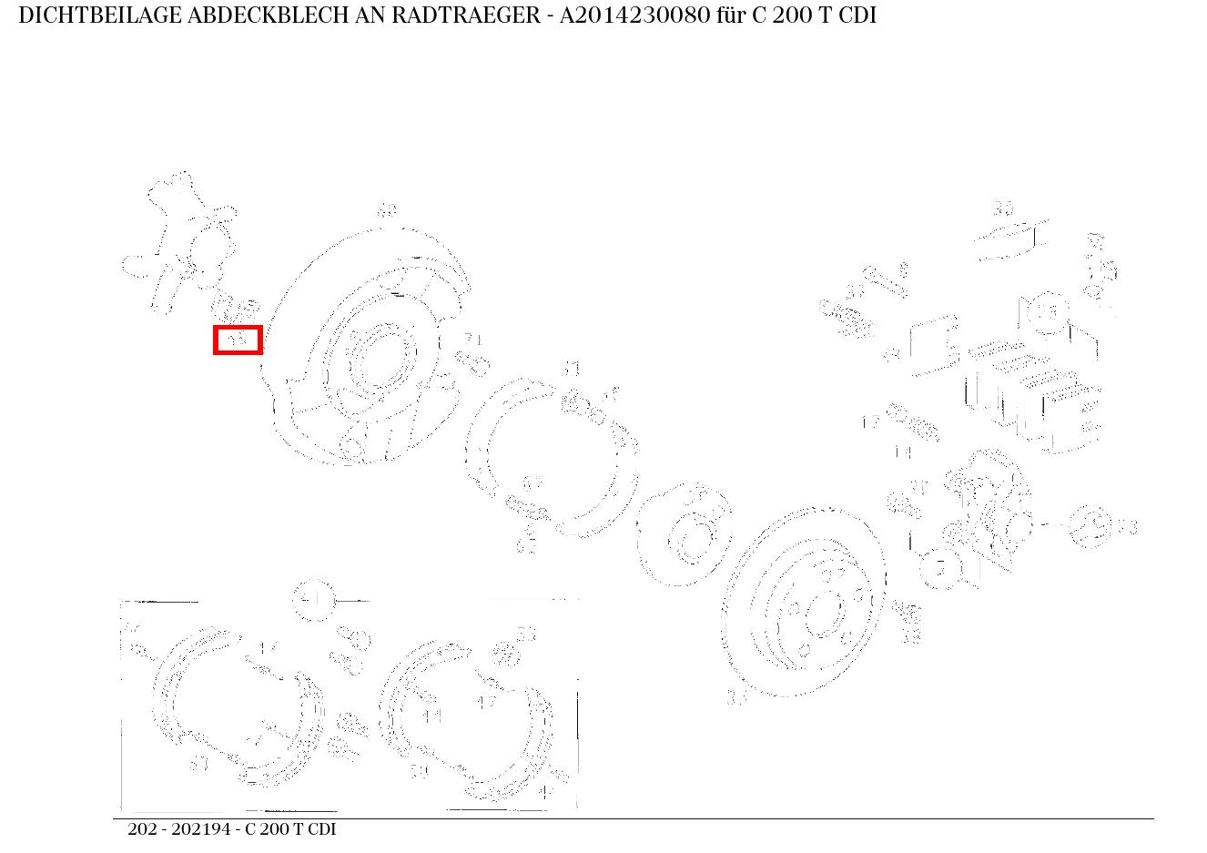 Dichtbeilage ABDECKBLECH AN RADTRAEGER C 200 T CDI 202 Dichtbeilage ABDECKBLECH AN RADTRAEGER C 200 T CDI 202