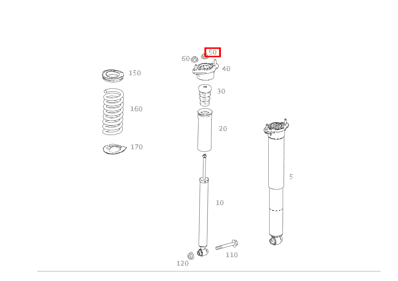 Mutter Stoßdämpfer an Lager; M10X1 C320TCDI 4M 204 Mutter Stoßdämpfer an Lager; M10X1 C320TCDI 4M 204