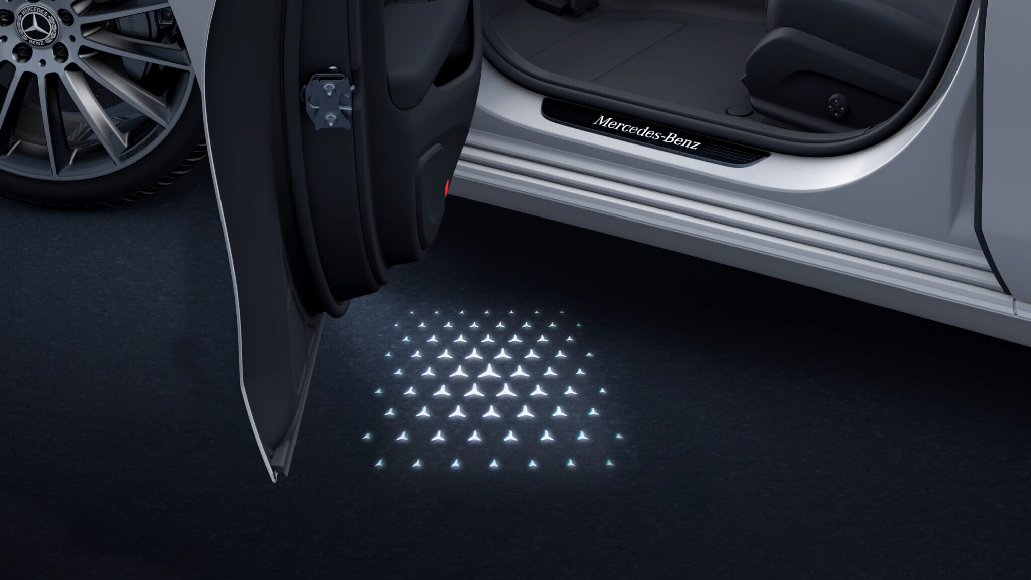 Mercedes-Benz - LCD-Projektor, mit animiertem Mercedes-Benz Pattern