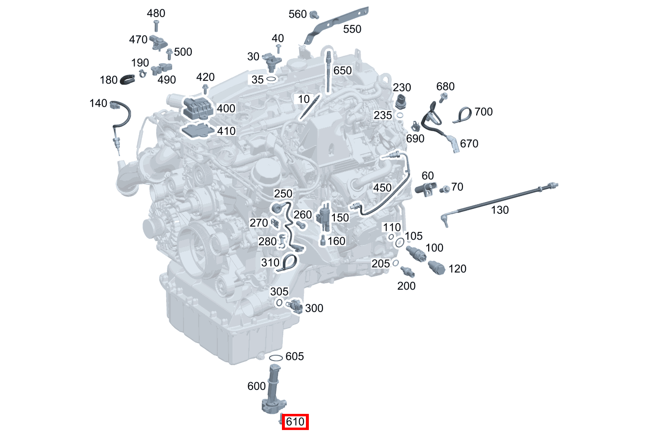 Sechsrundschraube Geber an Ölwanne; M6X20 Vito 116 CDI Kasten Lang 245 Sechsrundschraube Geber an Ölwanne; M6X20 Vito 116 CDI Kasten Lang 245
