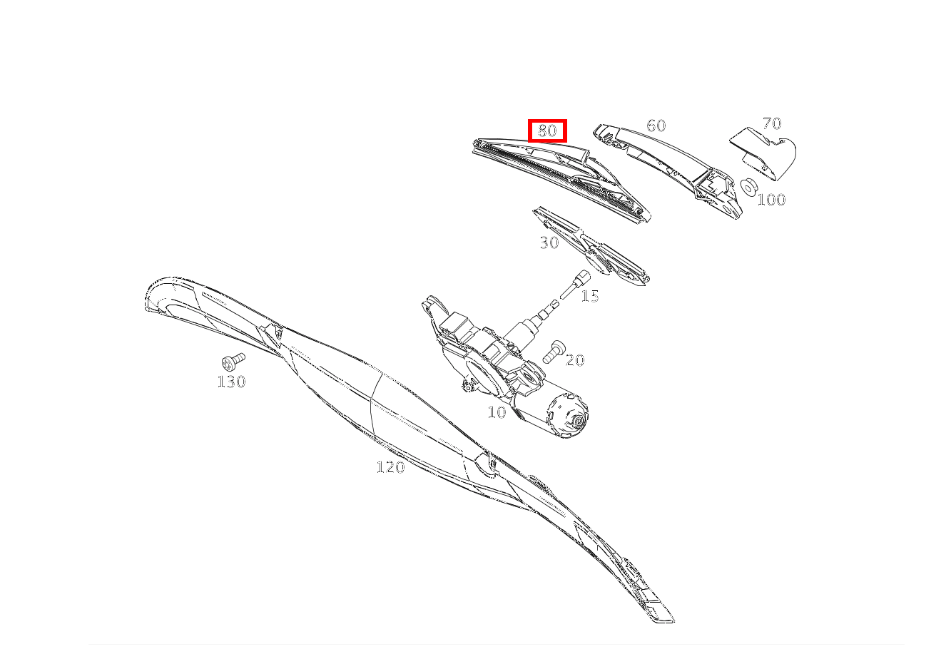 Wischerblatt HECKWISCHER fortwo coupé mhd 52 kW 460