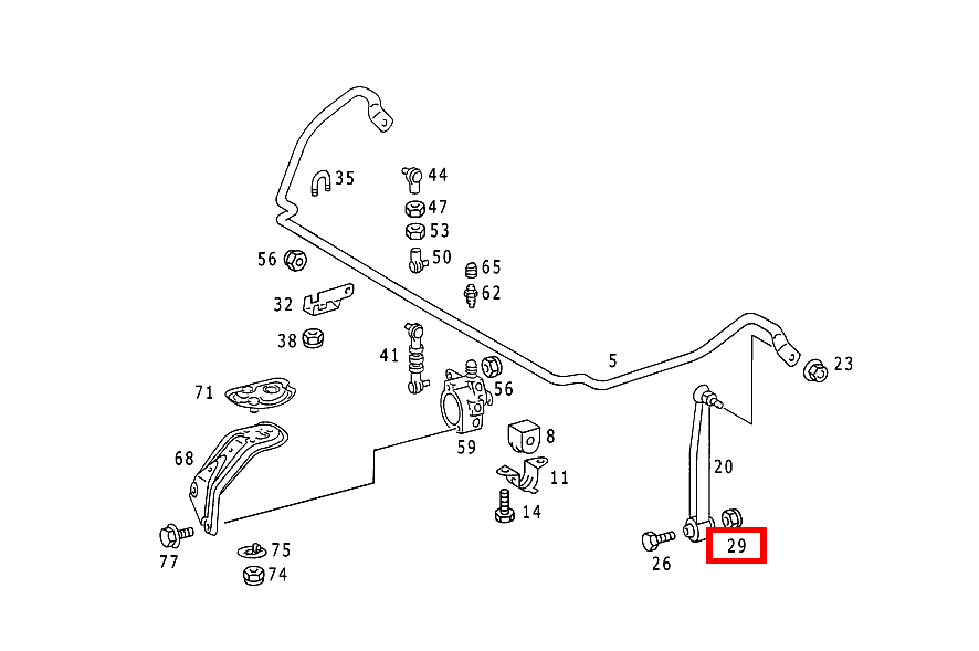 Sechskantmutter STANGE AN FEDERLENKER; M8 B 180 247 Sechskantmutter STANGE AN FEDERLENKER; M8 B 180 247