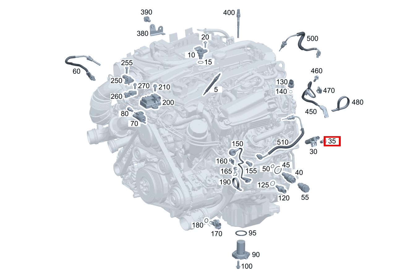 Sechsrundschraube Positionsgeber an Zylinderkurbelgehäuse; M6X16 E300T BT H 212