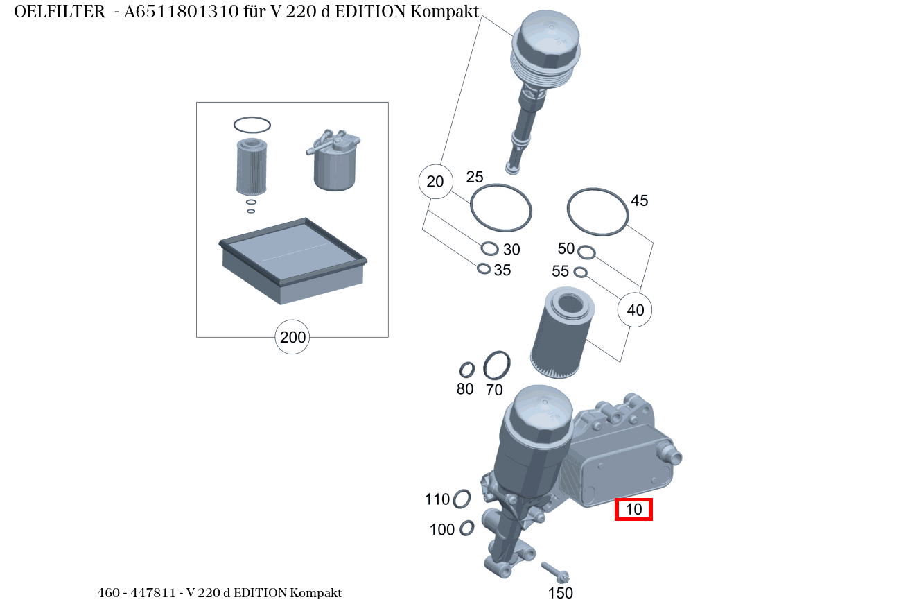 Ölfilter V 220 d EDITION Kompakt 460