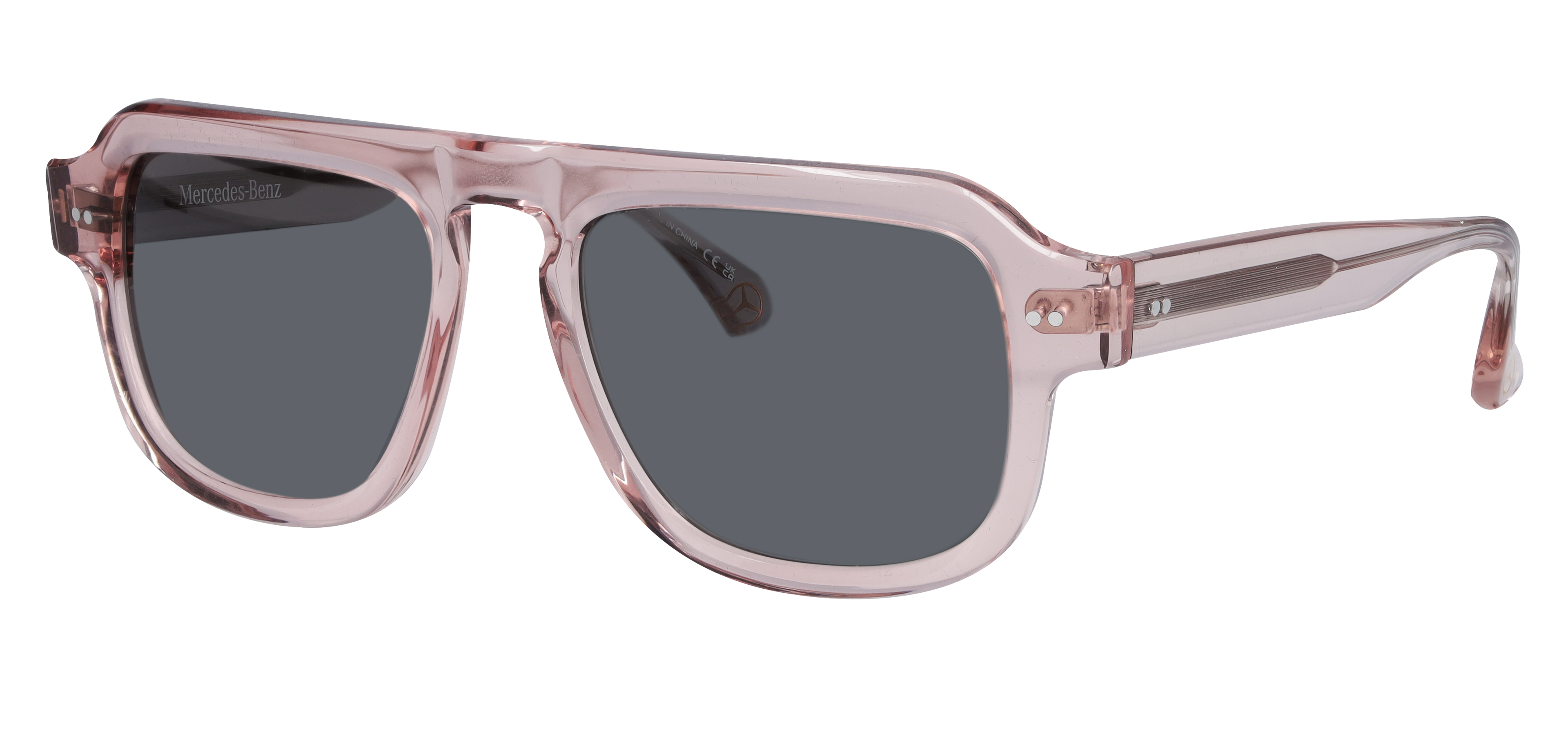 Sonnenbrille, Unisex, roségold / bronzefarben, Acetat, transparent